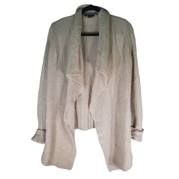 Vince Natural Ribbed Yak Wool Draped Cardigan - Picture 2 of 11
